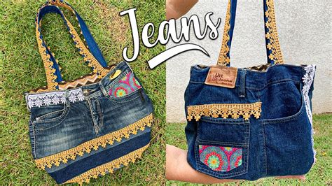 bolsa jeans passo a passo|Bolsa de calça jeans: saiba como fazer passo a passo.